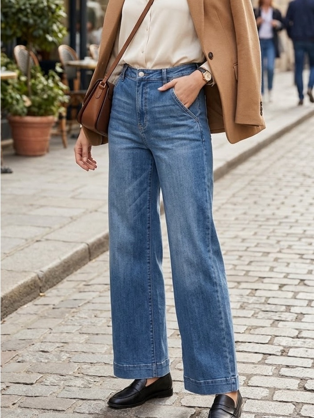 Fashion Nova Wide Leg Light Blue Jeans